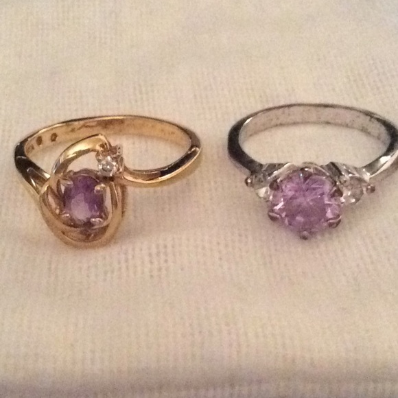 2 rings Amethyst stone Rings - Picture 3 of 15